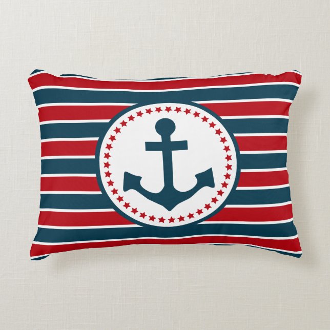 Nautical design accent pillow (Front)