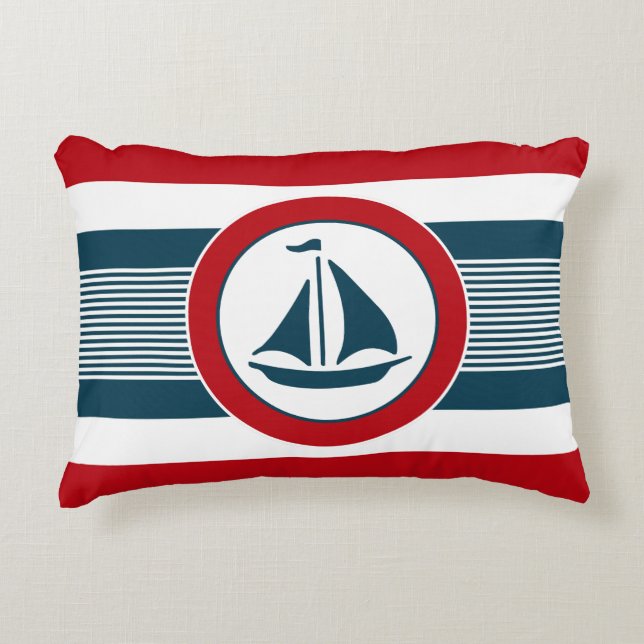 Nautical design accent pillow (Front)