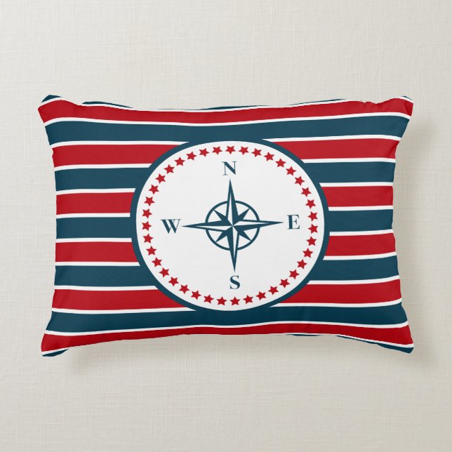 Nautical design accent pillow (Front)