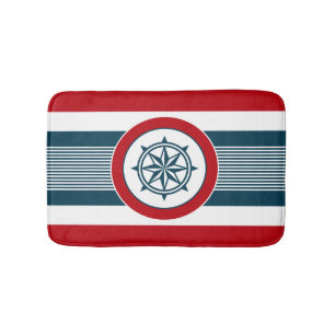 Nautical design bath mat