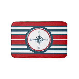 Nautical design bath mat