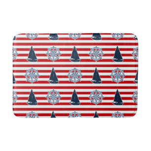 Nautical design bath mat