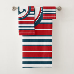 Nautical design bath towel set