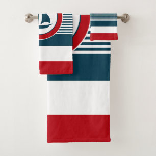 Nautical design bath towel set