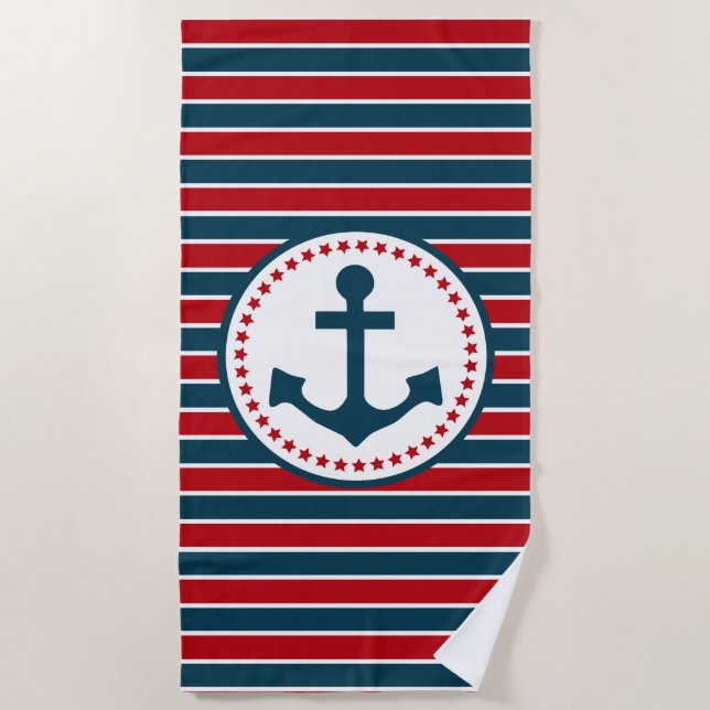 Nautical design beach towel (Front)