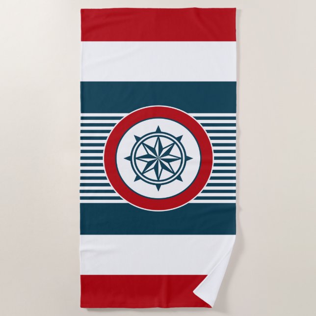 Nautical design beach towel (Front)