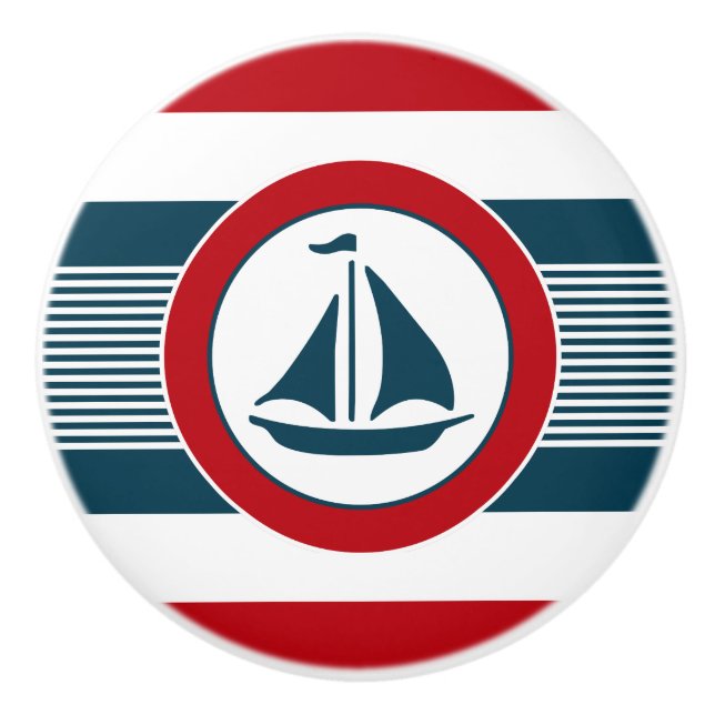 Nautical design ceramic knob (Front)