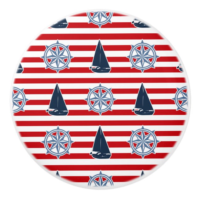Nautical design ceramic knob (Front)