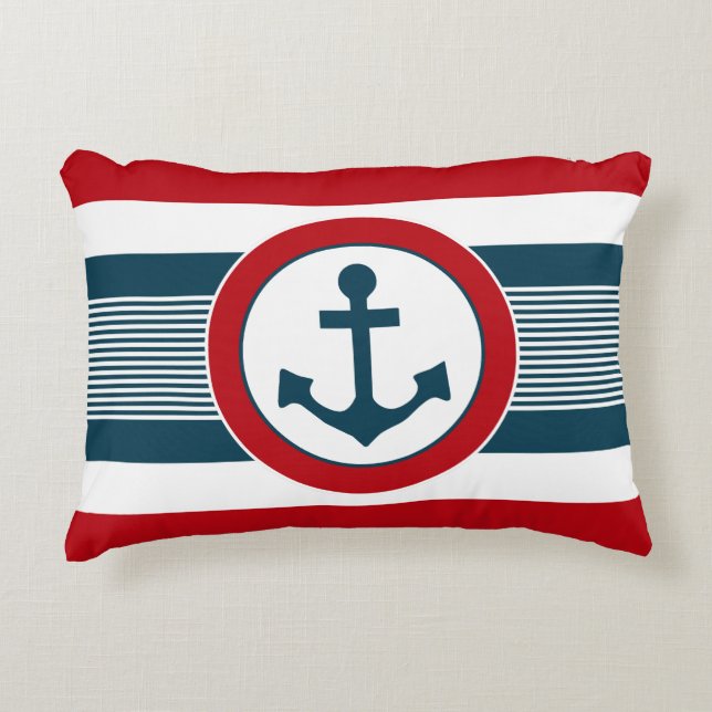 Nautical design decorative pillow (Front)