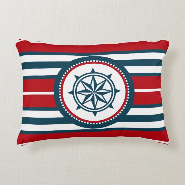 Nautical design decorative pillow (Front)