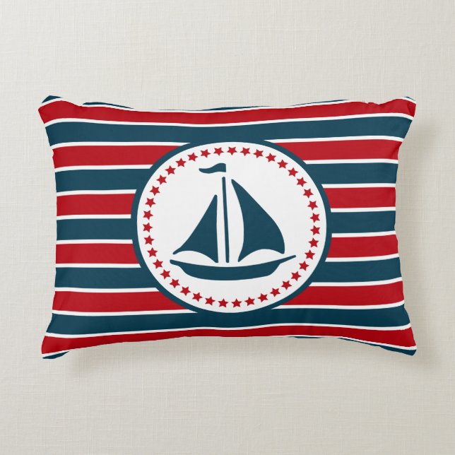 Nautical design decorative pillow (Front)