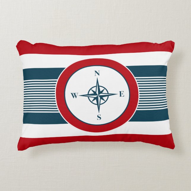 Nautical design decorative pillow (Front)