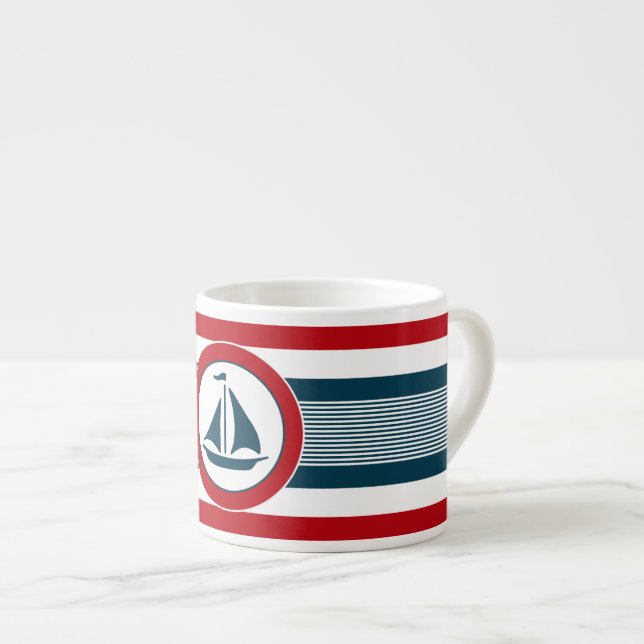 Nautical design espresso cup (Front Right)