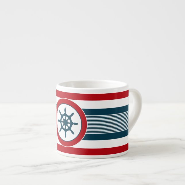 Nautical design espresso cup (Front Right)