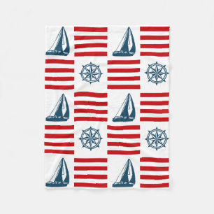 Nautical design fleece blanket
