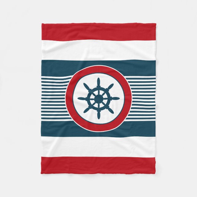 Nautical design fleece blanket (Front)