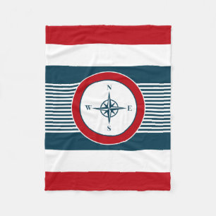 Nautical design fleece blanket