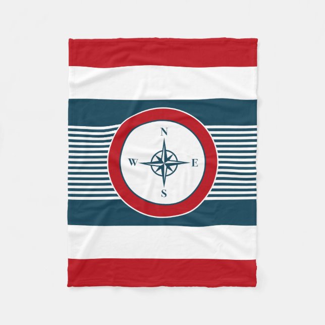 Nautical design fleece blanket (Front)