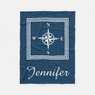 Nautical design fleece blanket
