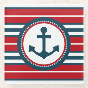 Nautical design glass coaster