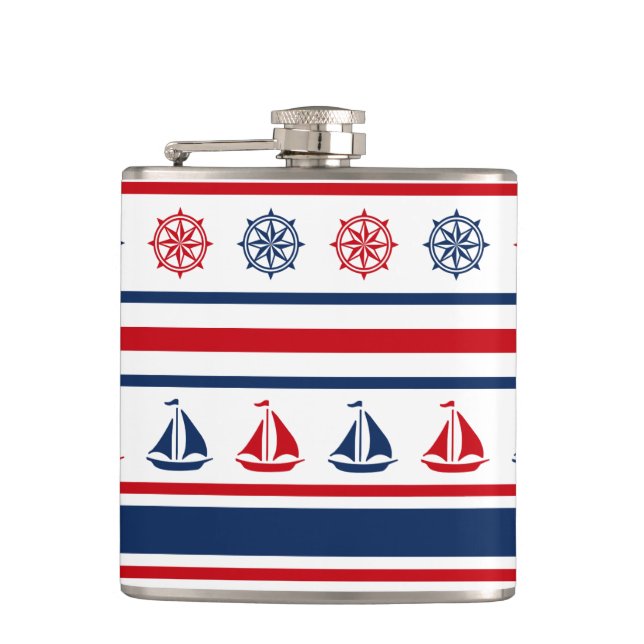 Nautical design hip flask (Front)