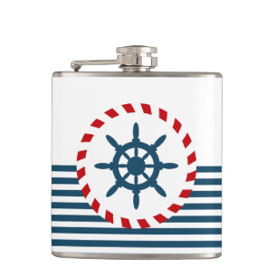 Nautical design hip flask