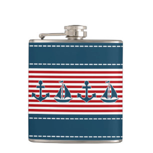 Nautical design hip flask