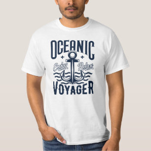 Nautical Design in Royal Blue-Oceanic Voyager  T-Shirt