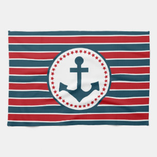 Nautical design kitchen towel