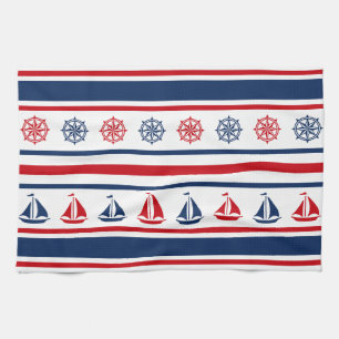 Nautical design kitchen towel