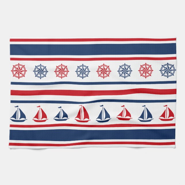 Nautical design kitchen towel (Horizontal)