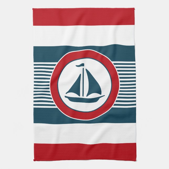 Nautical design kitchen towel (Vertical)