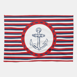 Nautical design kitchen towel