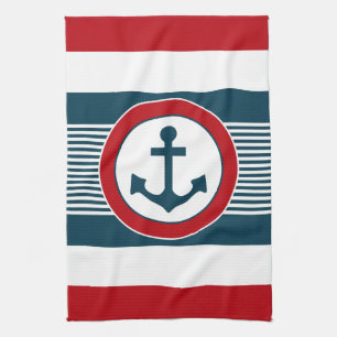 Nautical design kitchen towel