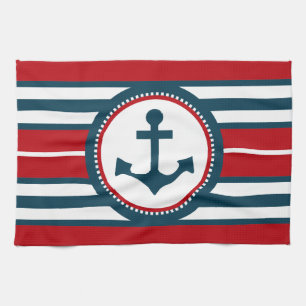 Nautical design kitchen towel