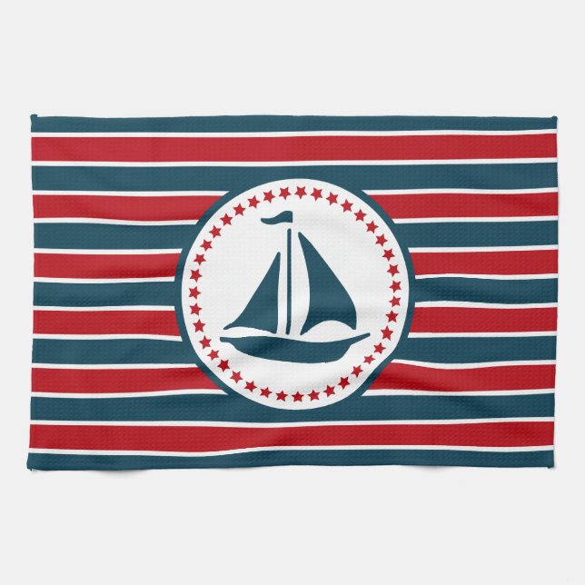 Nautical design kitchen towel (Horizontal)