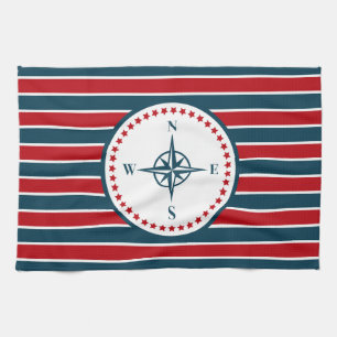 Nautical design kitchen towel