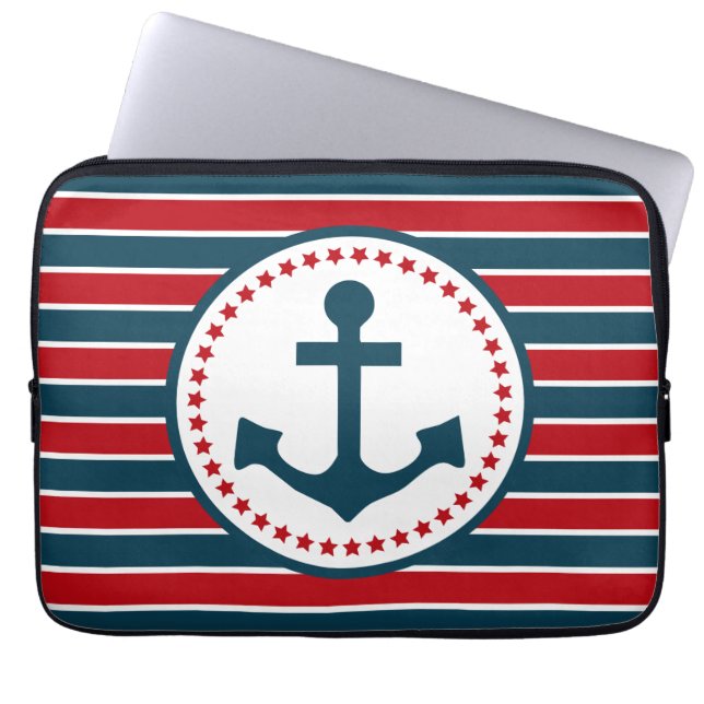 Nautical design laptop sleeve (Front)