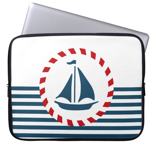 Nautical design laptop sleeve (Front)