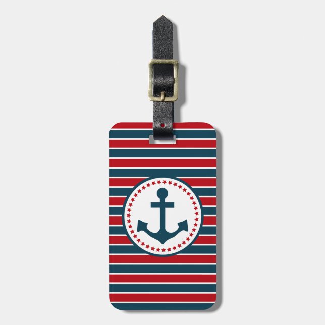 Nautical design luggage tag (Front Vertical)