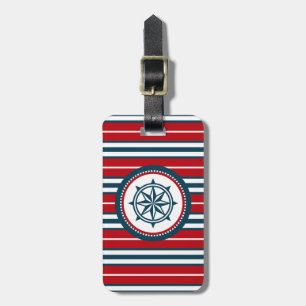 Nautical design luggage tag