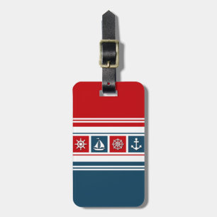 Nautical design luggage tag