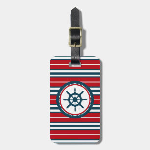 Nautical design luggage tag