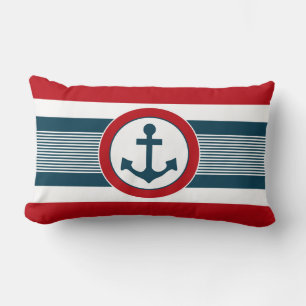Nautical design lumbar pillow