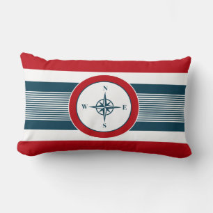 Nautical design lumbar pillow