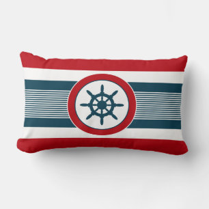 Nautical design lumbar pillow