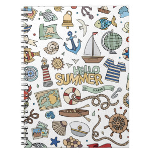 Nautical Design on White background Notebook
