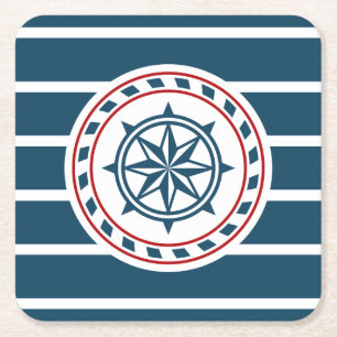 Nautical design paper coaster
