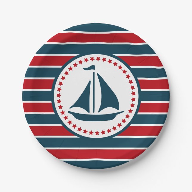 Nautical design paper plate (Front)
