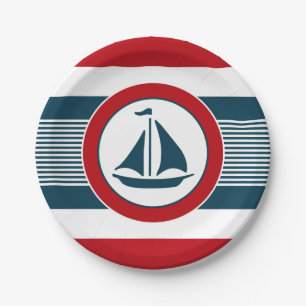 Nautical design paper plate